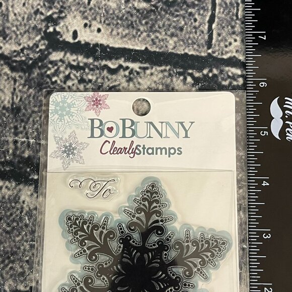 Bo Bunny WINTER LACE Snowflakes Clear Acrylic Stamps SWL863 - Picture 3 of 7